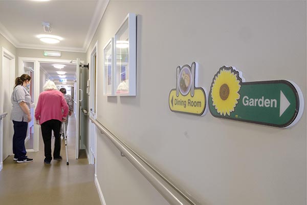 Northlands Care Home Corridor with helpful staff